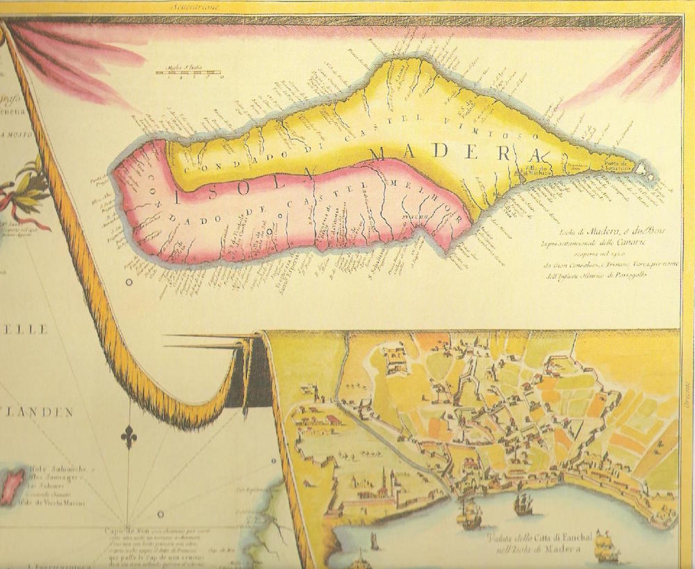 Mapa antiguo de Madeira.